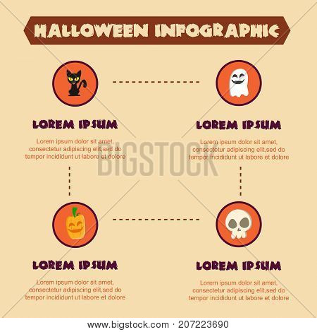 Halloween Infographic vector art illustration collection stock