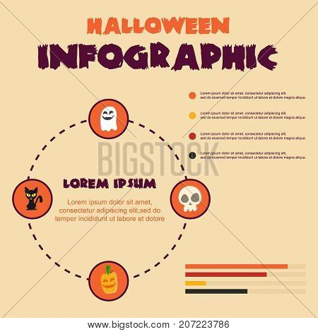 Halloween Infographic vector art illustration collection stock