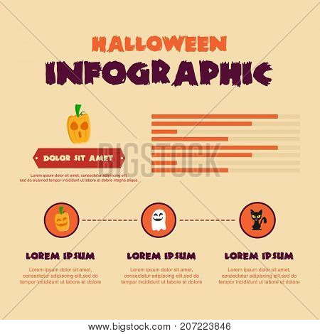Halloween Infographic vector art illustration collection stock