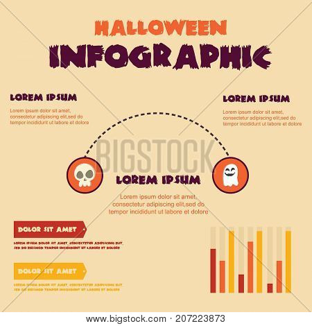 Halloween Infographic vector art illustration collection stock