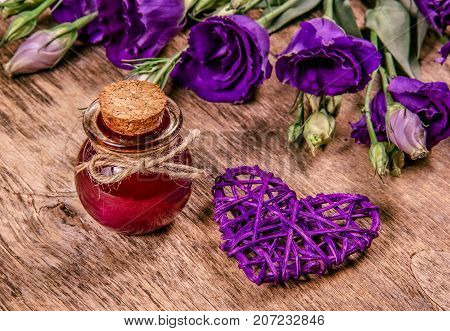 Magic Flower Elixir. Love potion. Copy space