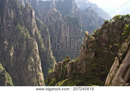 Amazing Stunning View Of Huangshan Mountain, Yellow Mountaing. Anhui, China From The Peak. Travel In