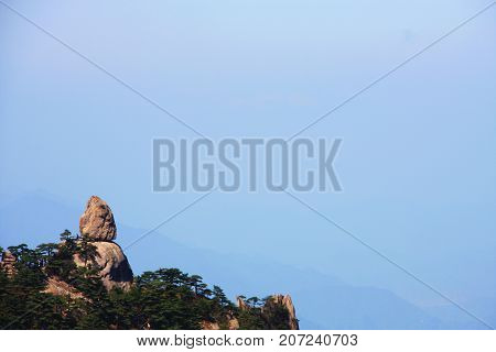 Amazing Stunning View Of Huangshan Mountain, Yellow Mountaing. Anhui, China From The Peak. Travel In