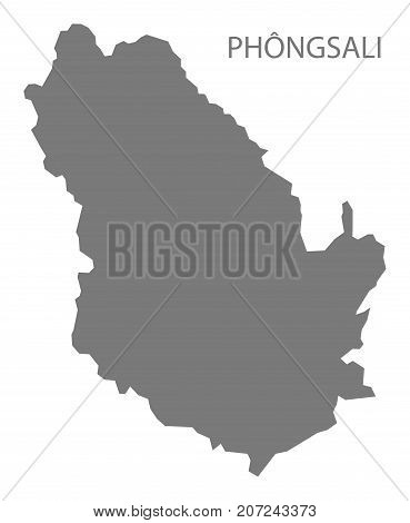 Phongsali Province Map Of Laos Grey Illustration Silhouette Shape