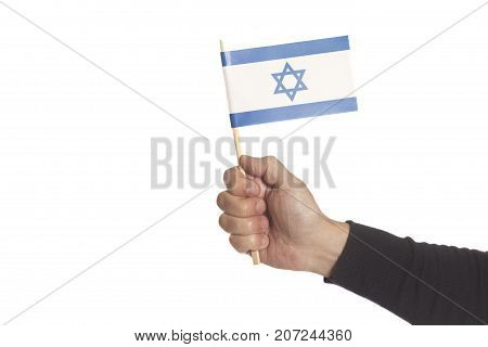 Hand Holding Israel Flag
