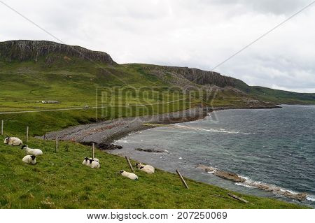 Landscape views of the Isle of Skye in Scotland, UK