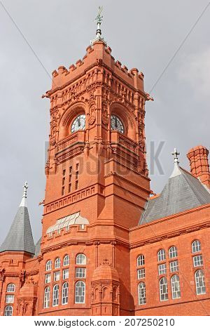 Clock tower of the Pierhead building, Cardiff Bay
