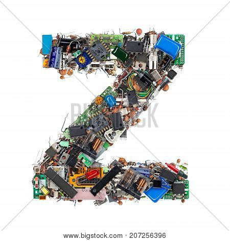 Letter Z Made Of Electronic Components
