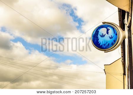 Northampton Uk October 3, 2017: Barclays Bank Logo Sign Stand Northampton Industrial Estate