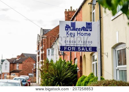 Northampton Uk October 3, 2017: Key Home Estate Agents Banner With Property For Sale Text