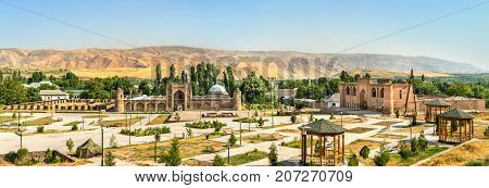 View of Madrasas Kuhna and Nav from Hisor Fortress in Tajikistan