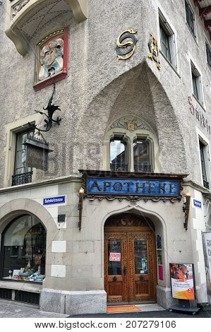 The Oldest Pharmacy In Lucerne, Switzerland
