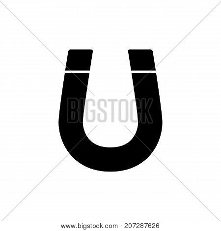 Magnet icon. Black minimalist icon isolated on white background. Magnet simple silhouette. Web site page and mobile app design vector element.