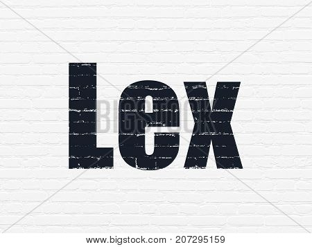 Law concept: Painted black text Lex on White Brick wall background