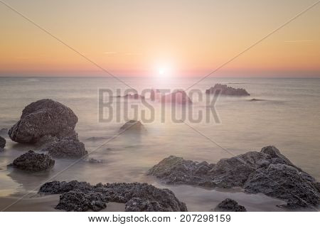 The beach of trengandin in Noja Cantabria