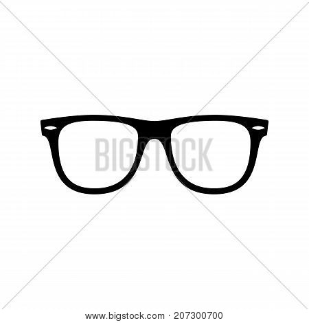 Sunglasses icon. Black minimalist icon isolated on white background. Sunglasses simple silhouette. Web site page and mobile app design vector element.