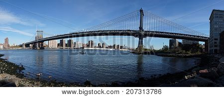 Brooklyn Bridge New York Manhattan Hudson River .