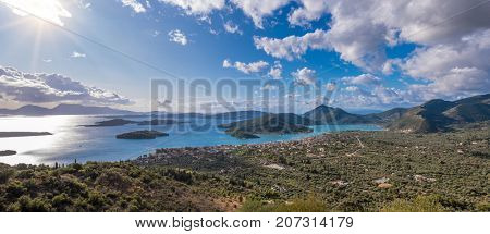 Bay of Nidri in Lefkas island Greece