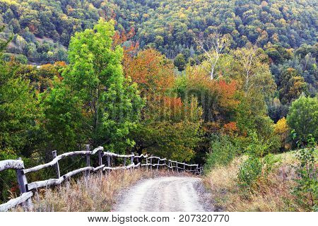 Autumn landscape in Cernei Mountains, Carpathians Range, Romania, Europe