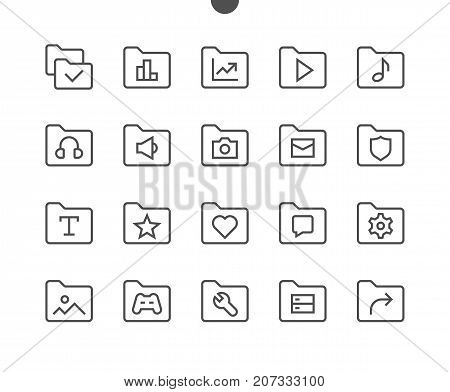 Folder UI Pixel Perfect Well-crafted Vector Thin Line Icons 48x48 Ready for 24x24 Grid for Web Graphics and Apps with Editable Stroke. Simple Minimal Pictogram Part 3-4