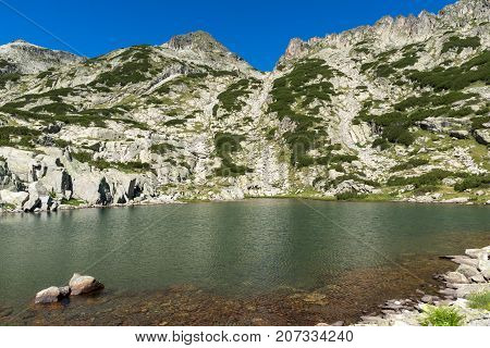 Landscape with Left Kralev Dvor pass and Samodivski lakes, Pirin Mountain, Bulgaria