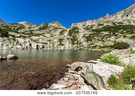 Landscape with Left Kralev Dvor pass and Samodivski lakes, Pirin Mountain, Bulgaria