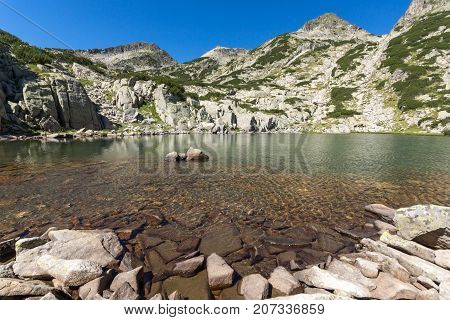 Landscape with Left Kralev Dvor pass and Samodivski lakes, Pirin Mountain, Bulgaria