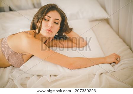 Sexy beautiful brunette girl in underclothes Sexy beautiful brunette girl in underclothes