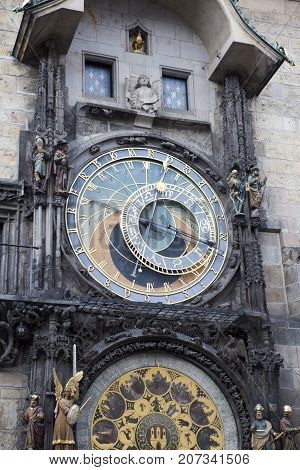 Orloj Historical medieval astronomical clock Old Town Hall Prague Czech Republic