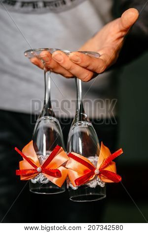 Wedding Glasses With A Bow