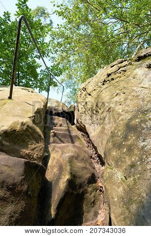 Hiking trail on the Devil's Wall between Timmenrode and Blankenburg in the Harz Mountains