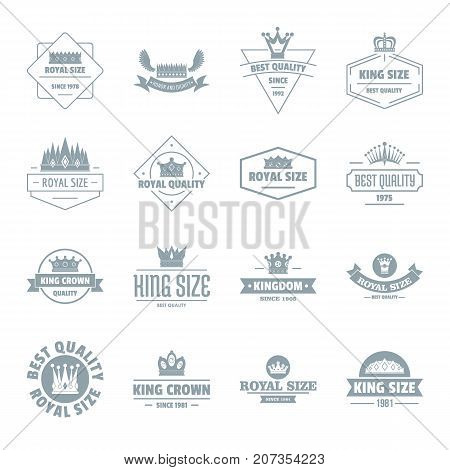 Crown royal logo icons set. Simple illustration of 16 crown royal logo vector icons for web