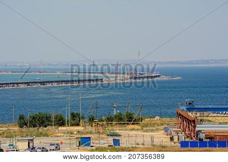 The Kerch Strait Bridge Construction. Russia
