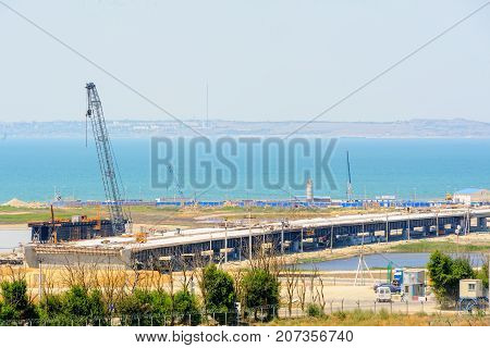 The Kerch Strait Bridge Construction. Russia