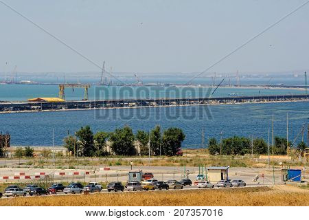 The Kerch Strait Bridge Construction. Russia