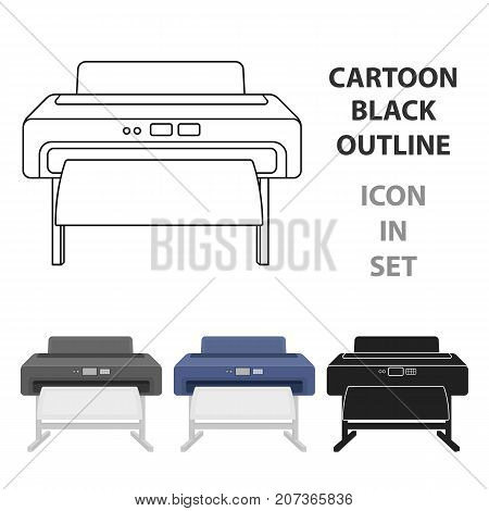 Large format printer icon in cartoon style isolated on white background. Typography symbol vector illustration.
