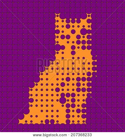 Abstract Orange And Purple Cat Looking different from any distances