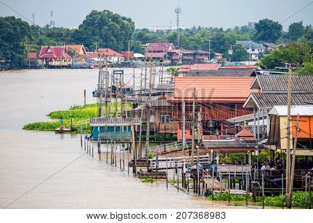 Thailand traditional riverside village near Bangkok. Ko Kret Nonthaburi Thailand
