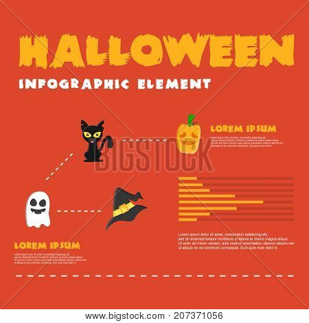 Vector Art Halloween Infographic Style Collection Stock