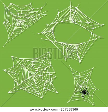 Spider web silhouette arachnid fear graphic flat scary animal poisonous design nature phobia insect danger horror tarantula halloween vector icon. Creepy warning symbol poison silhouette.