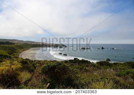 Beautiful Seascape Along The Pacific Coast, California, Usa