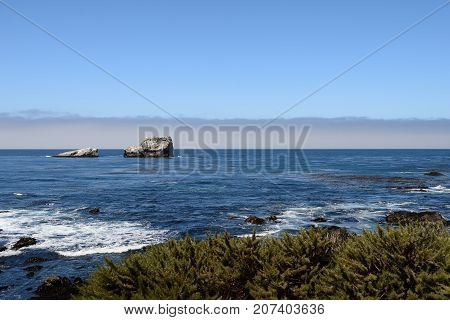 Beautiful Seascape Along The Pacific Coast, California, Usa