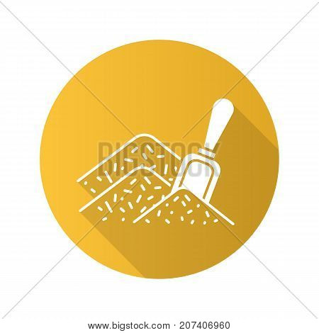 Bulk spices flat design long shadow glyph icon. Spices shop. Vector silhouette illustration