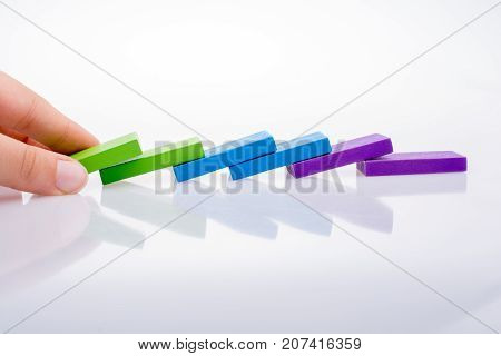 Coorful Domino Blocks On White Background