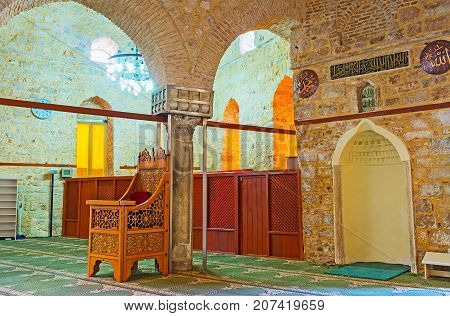 Decoration Of Ulu (alaaddin, Yivliminare) Mosque Of Antalya