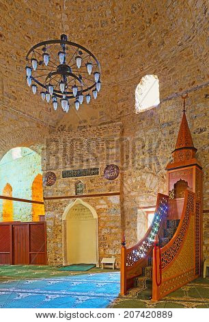 Mihrab And Minbar Of Yivliminare (alaaddin, Ulu) Mosque, Antalya