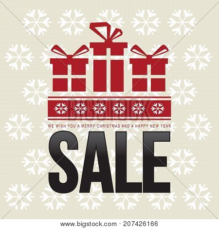 Christmas sale modern design template banner. Vector illustration.