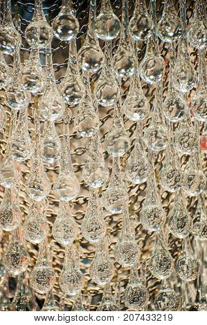 A set of crystal glass drops textture