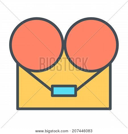 Analog stereo open reel tape deck recorder icon. 96x96 for Web Graphics and Apps. Simple Minimal Pictogram. Vector