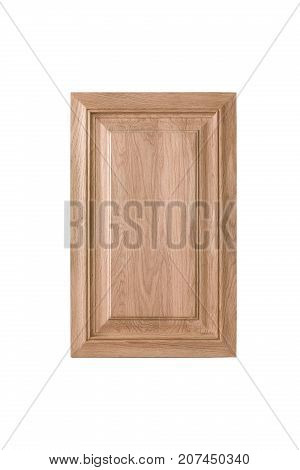 wooden cabinet doors isolated on white background. The decoration for the facade of the kitchen